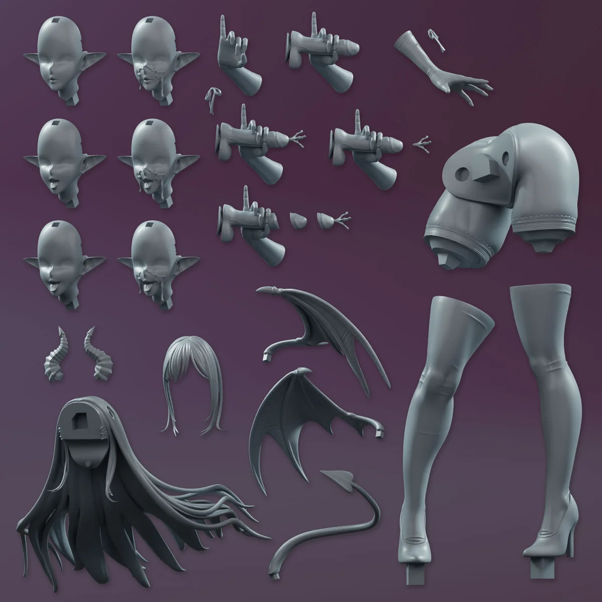 Succubus | Fan Art | 3D Printed Resin Model Garage Kit | *Un-Painted* | KiTNo 15