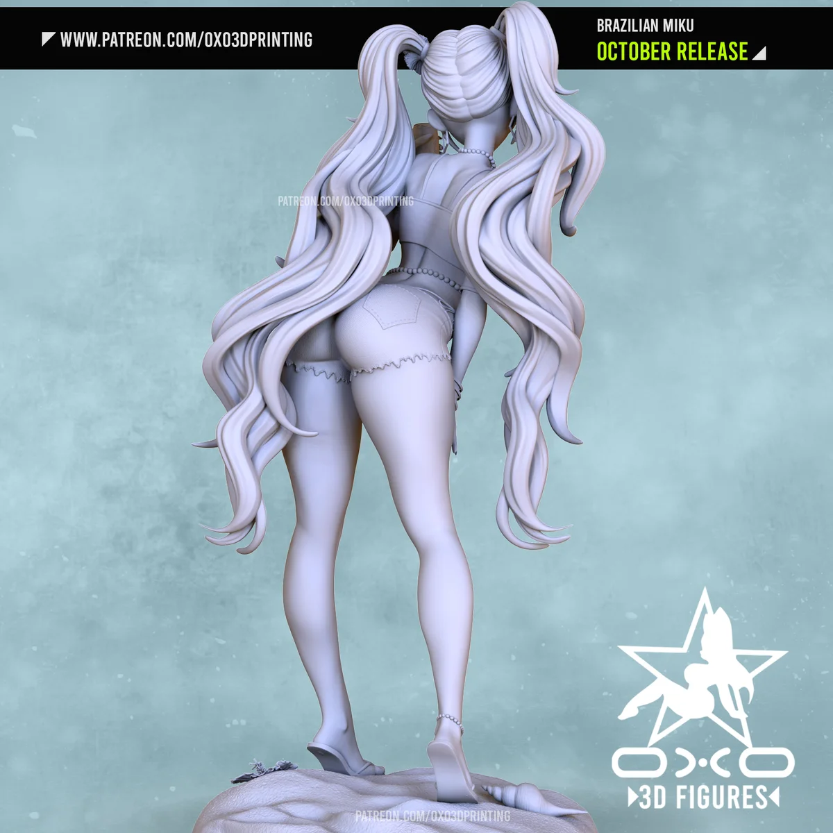 Brazilian Miku | Fan Art | 3D Printed Resin Model Garage Kit | *Un-Painted* | OXO3D 10