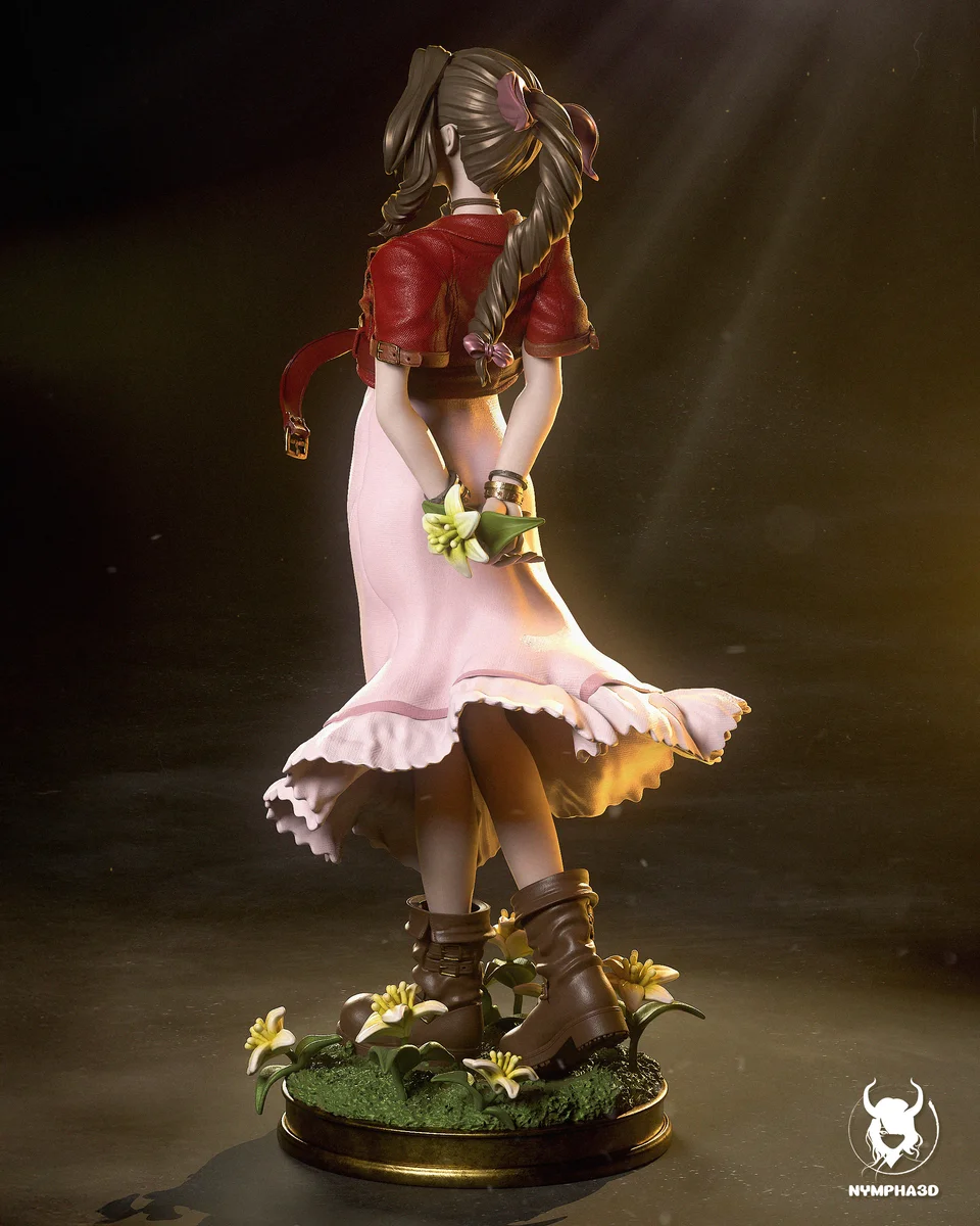 Aerith | Fan Art | 3D Printed Resin Model Garage Kit | *Un-Painted* | Nympha3D 3