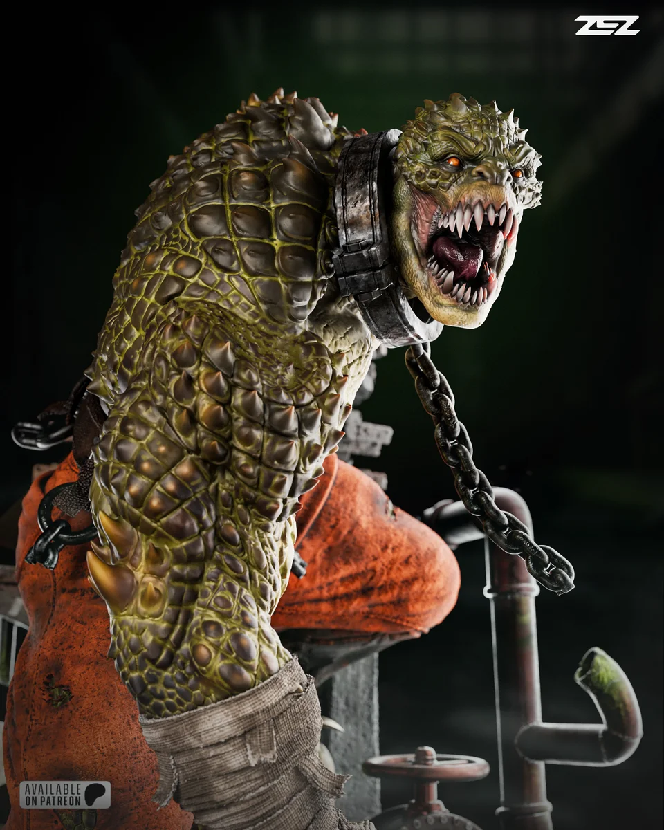 Killer Croc | Fan Art | 3D Printed Resin Model Garage Kit | *Un-Painted* | ZEZ Studio 6