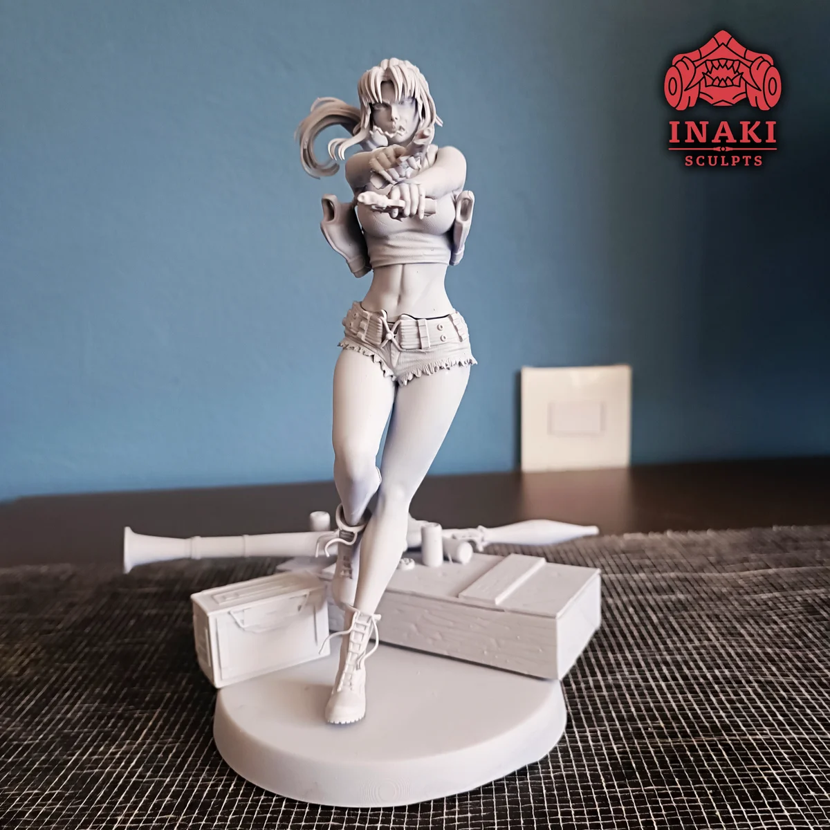 Revy | Fan Art | 3D Printed Resin Model Garage Kit | *Un-Painted* | Inaki Sculpts 8
