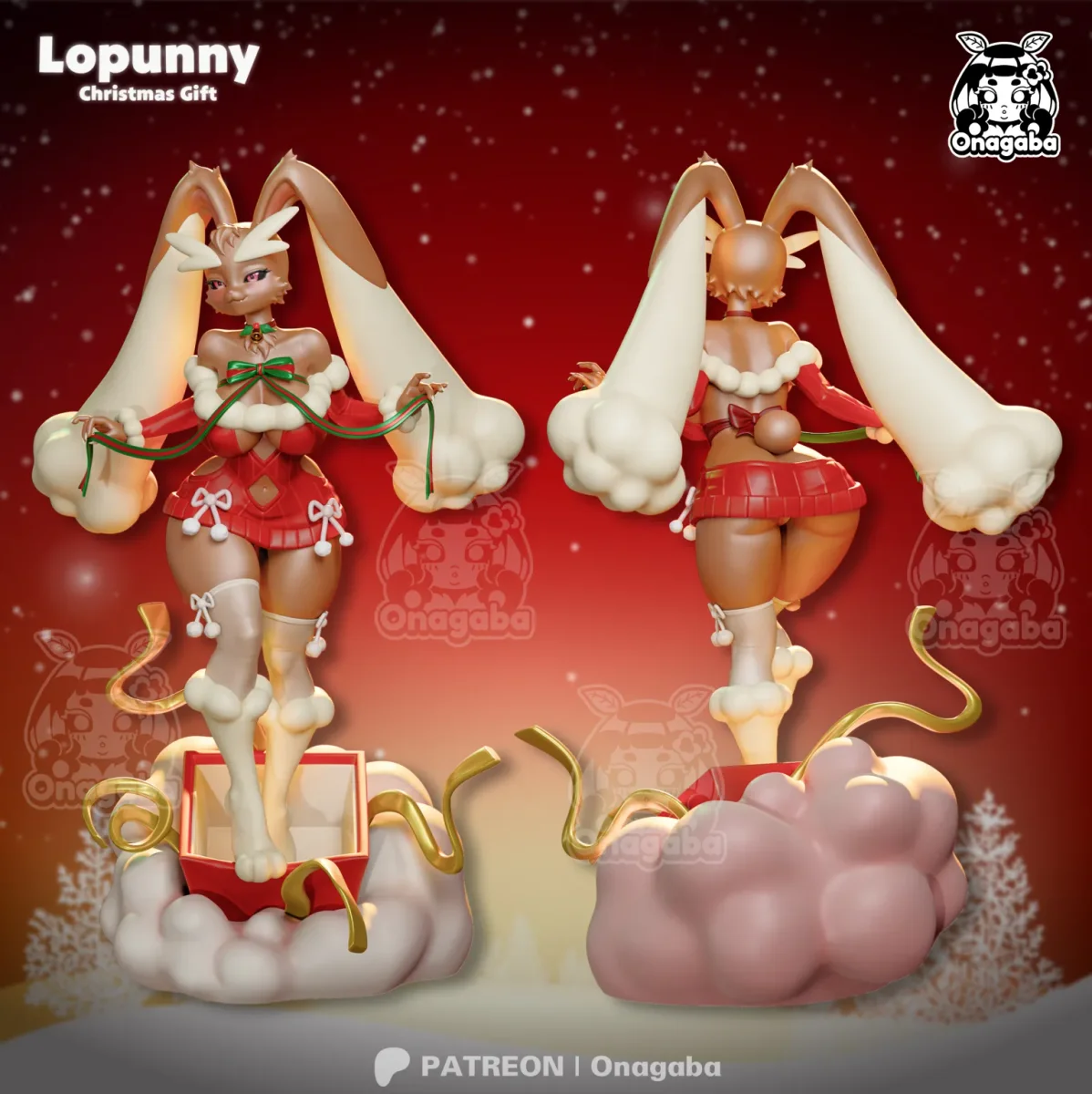 Christmas Lopunny | Fan Art | 3D Printed Resin Model Garage Kit | *Un-Painted* | ONAGABA 5