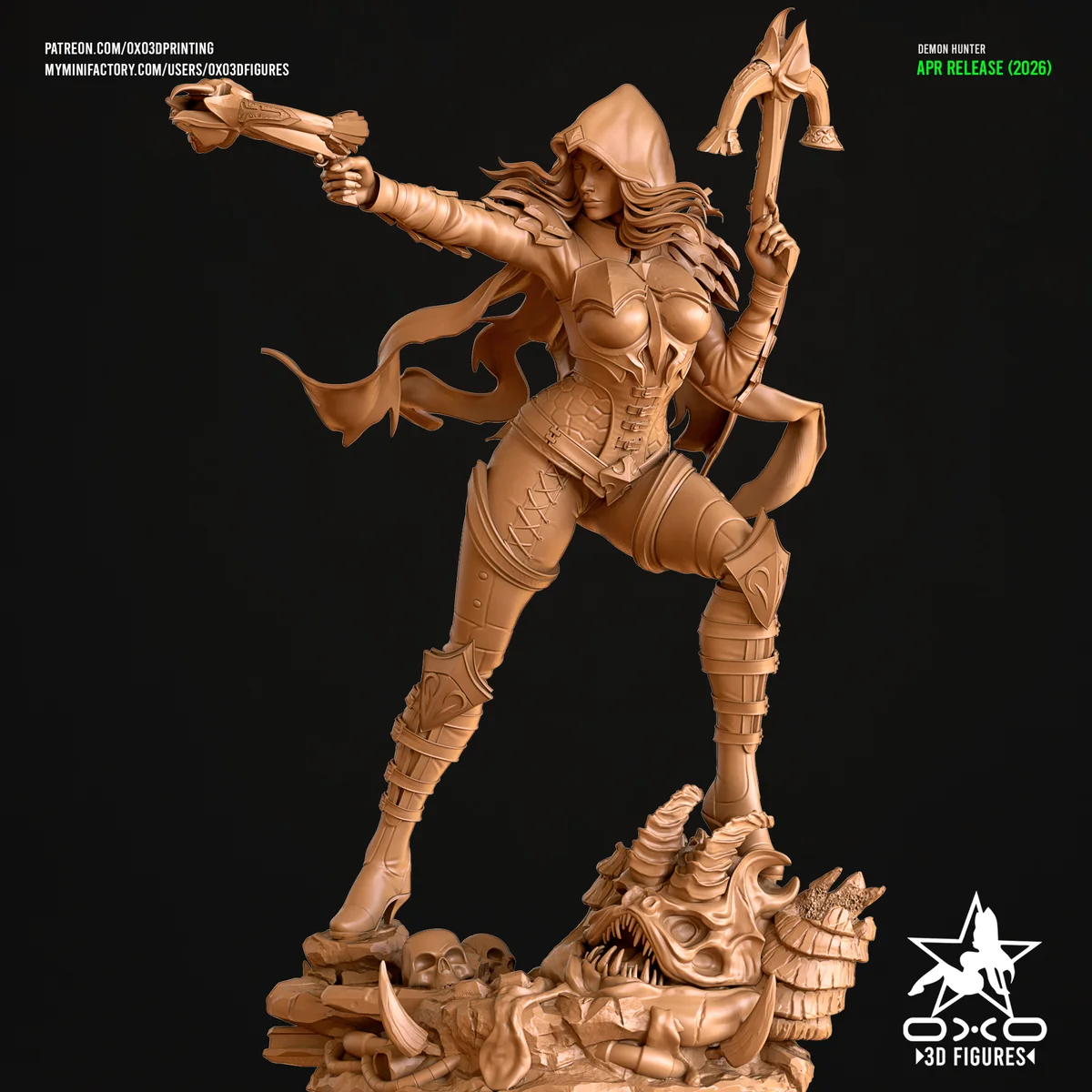 Demon Hunter | Fan Art | 3D Printed Resin Model Garage Kit | *Un-Painted* | OXO3D 5