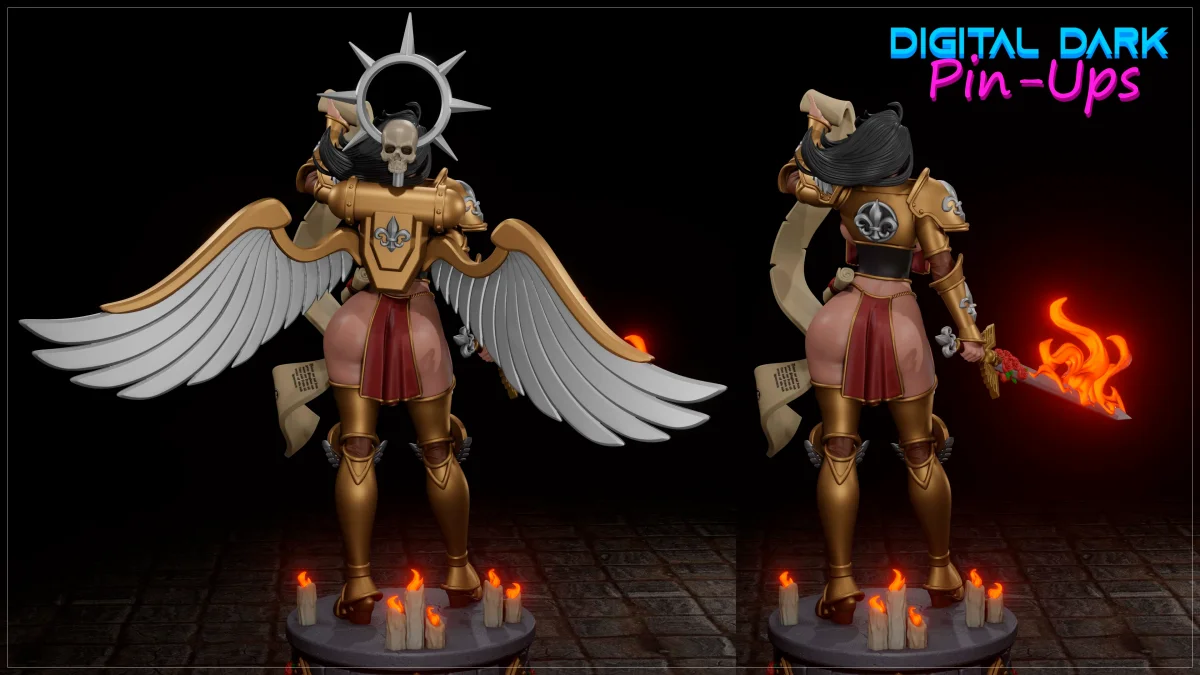 Battle Thicc Saint Celeste | Fan Art | 3D Printed Resin Model Garage Kit | *Un-Painted* | Digital Dark 4