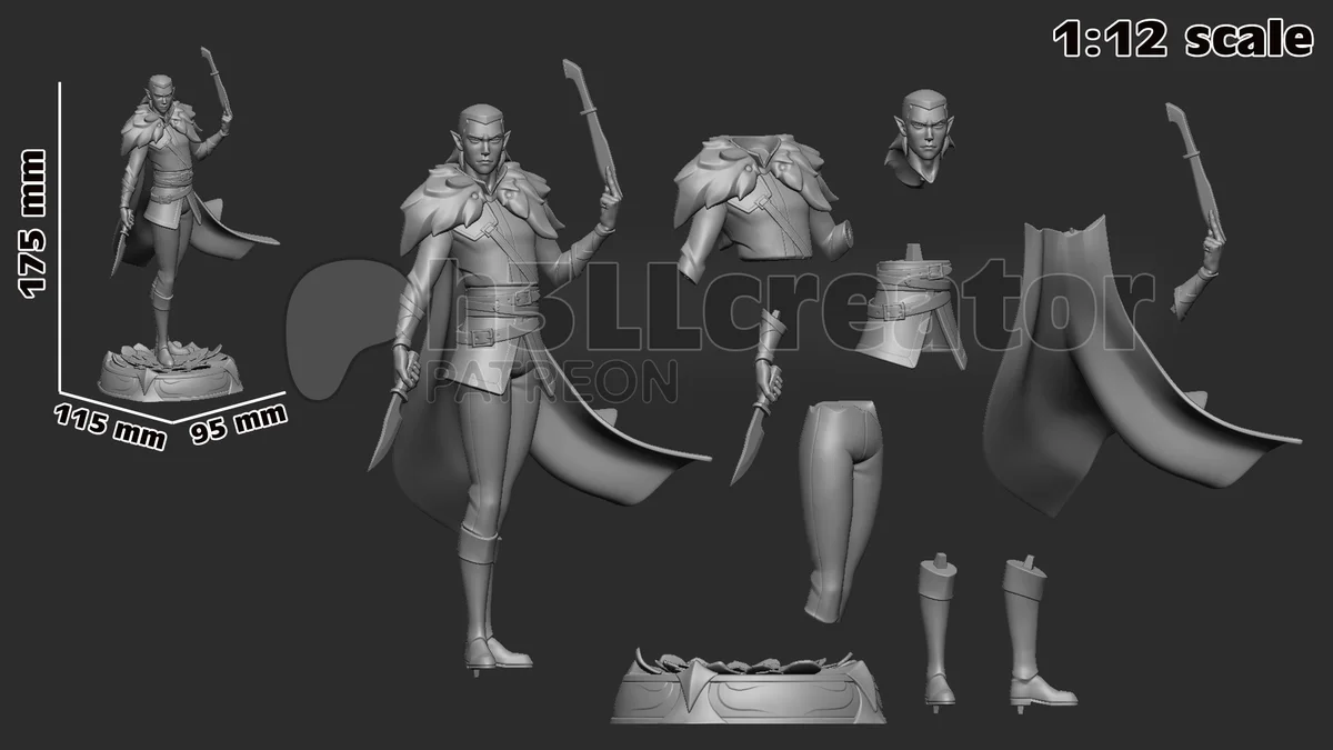 Vax'ildan | Fan Art | 3D Printed Resin Model Garage Kit | *Un-Painted* | H3LL Creator 10