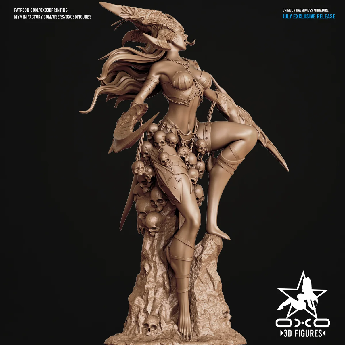 Crimson Daemoness | Fan Art | 3D Printed Resin Model Garage Kit | *Un-Painted* | OXO3D 4