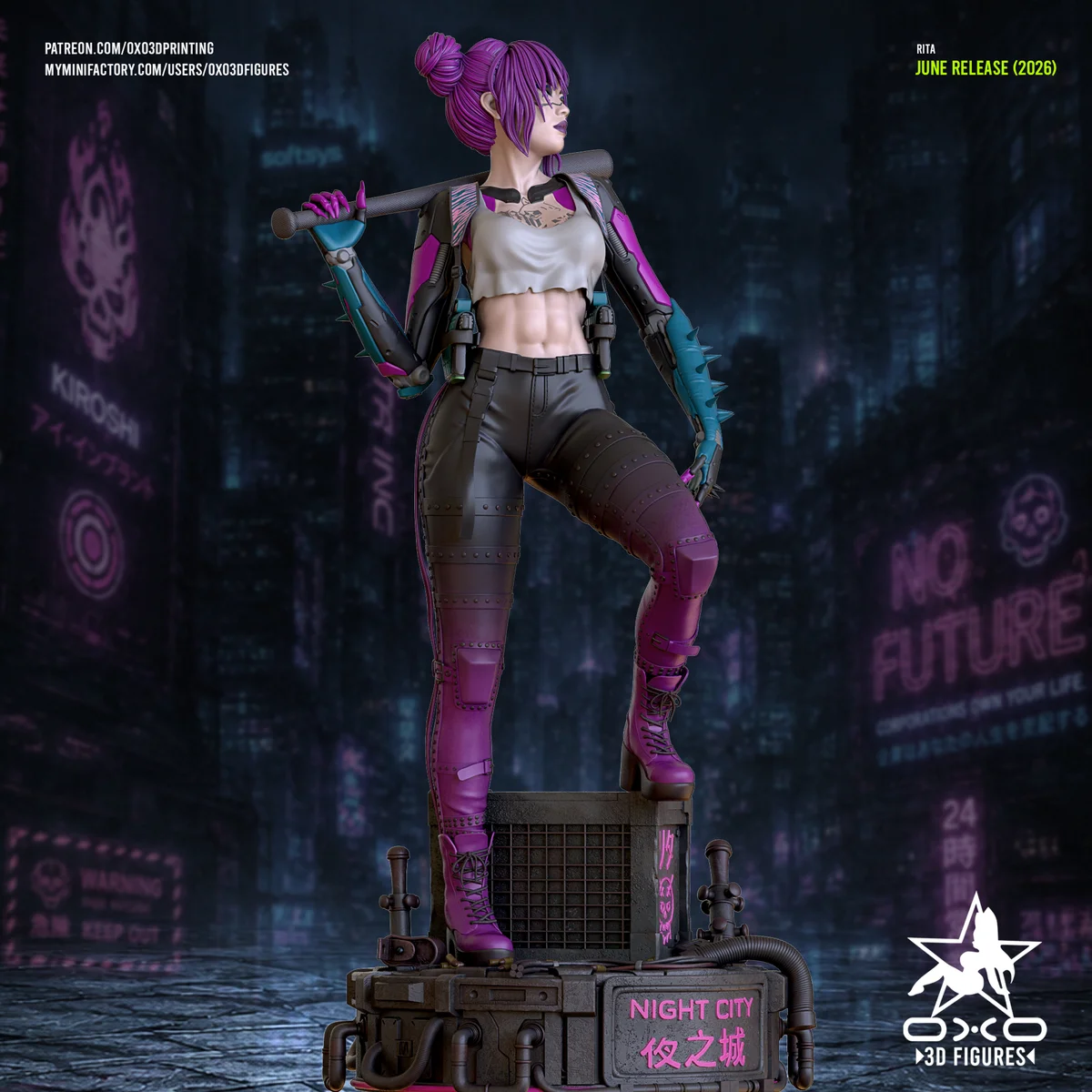 Rita CyberPunk | Fan Art | 3D Printed Resin Model Garage Kit | *Un-Painted* | OXO3D 5