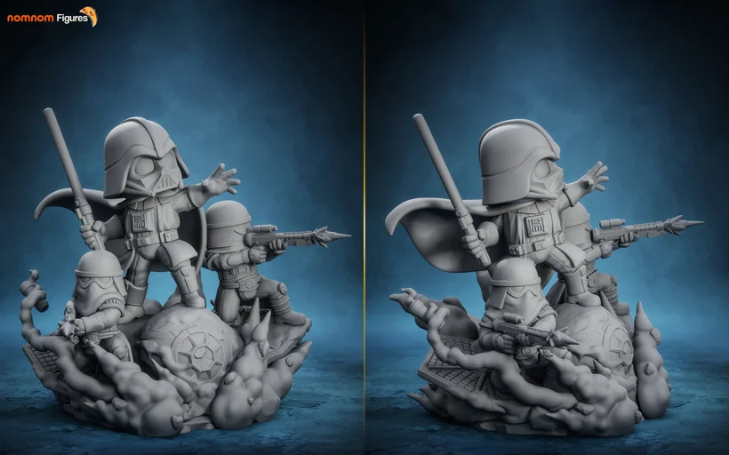 Chibi Darth Vader | Fan Art | 3D Printed Resin Model Garage Kit | *Un-Painted* | Nomnom 5