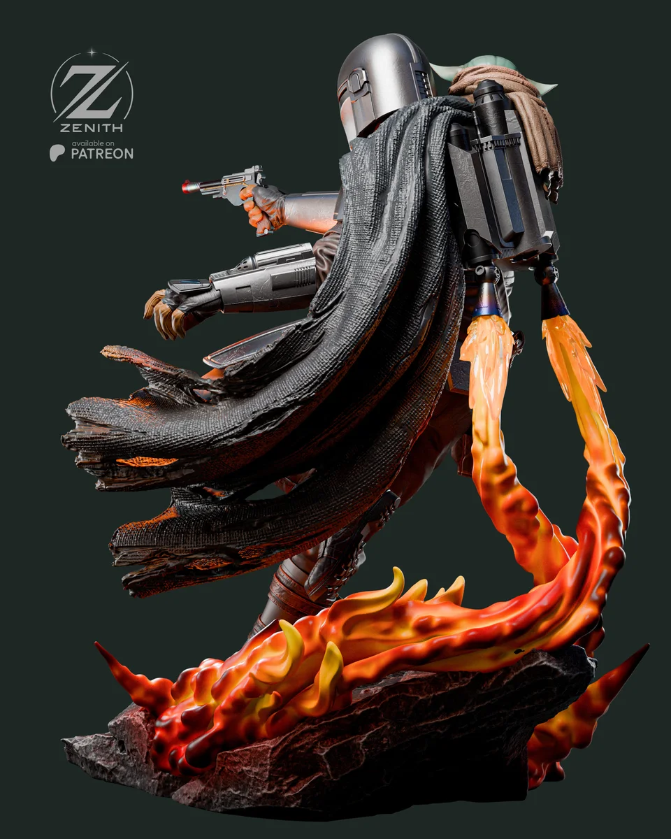 Mandalorian & Grogu | Fan Art | 3D Printed Resin Model Garage Kit | *Un-Painted* | Zenith Studios 6