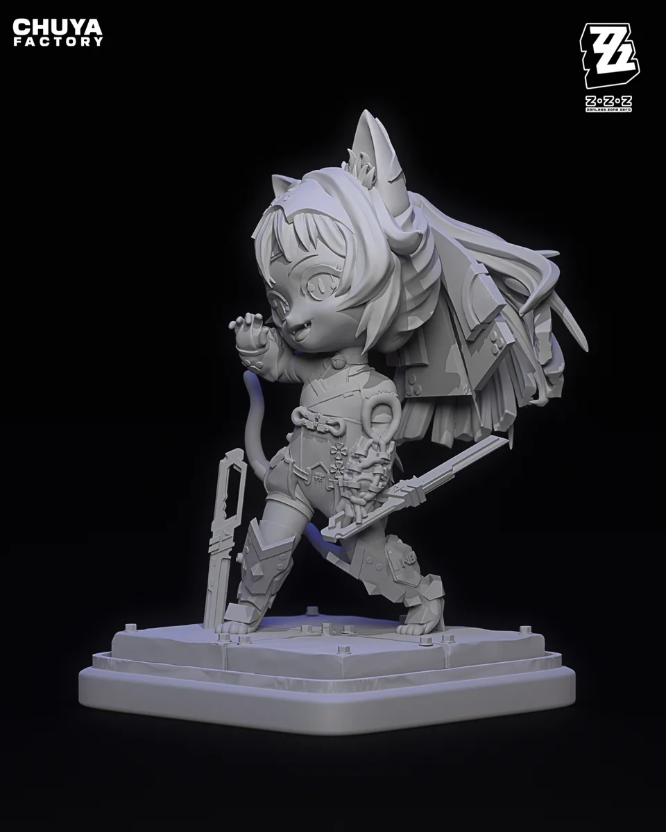 Chibi Nekomata | Fan Art | 3D Printed Resin Model Garage Kit | *Un-Painted* | Chuya Factory 9
