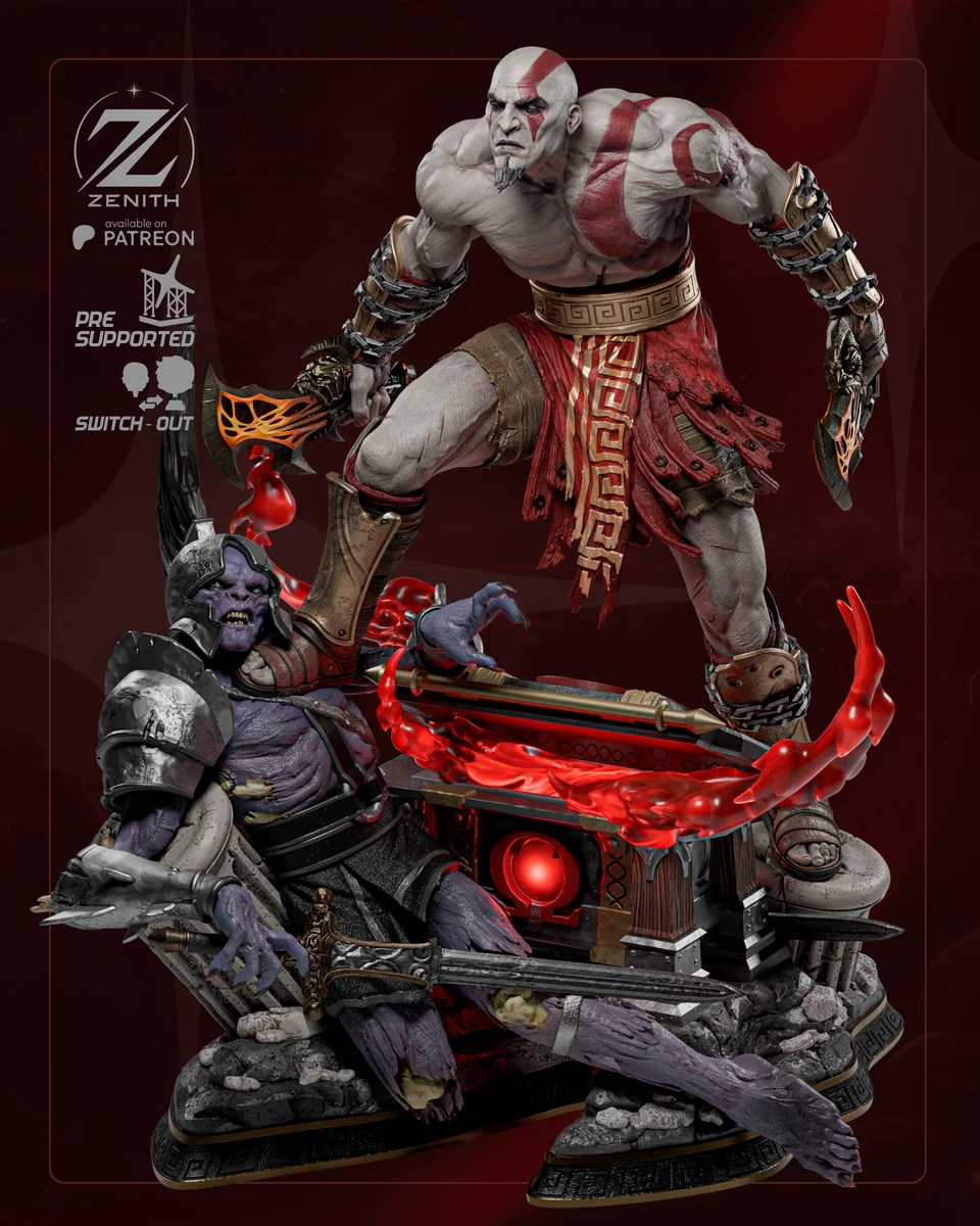 Kratos | Fan Art | 3D Printed Resin Model Garage Kit | *Un-Painted* | Zenith Studios
