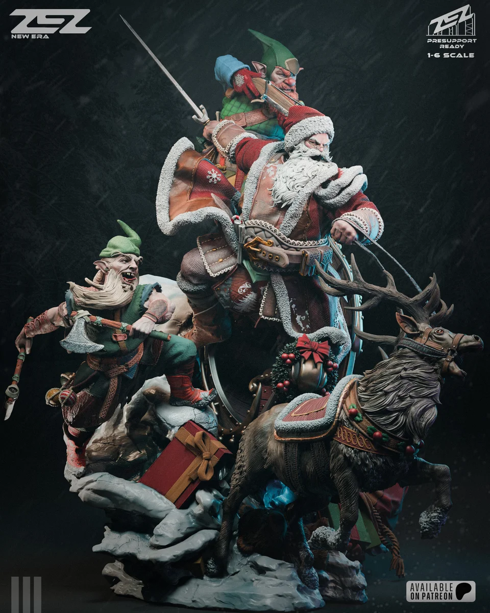 Santa Claus | Fan Art | 3D Printed Resin Model Garage Kit | *Un-Painted* | ZEZ Studio 7