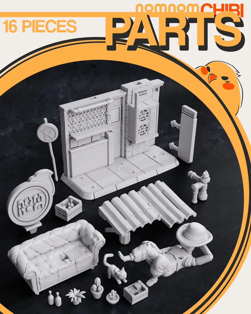 Chibi Cat | Fan Art | 3D Printed Resin Model Garage Kit | *Un-Painted* | Nomnom 3