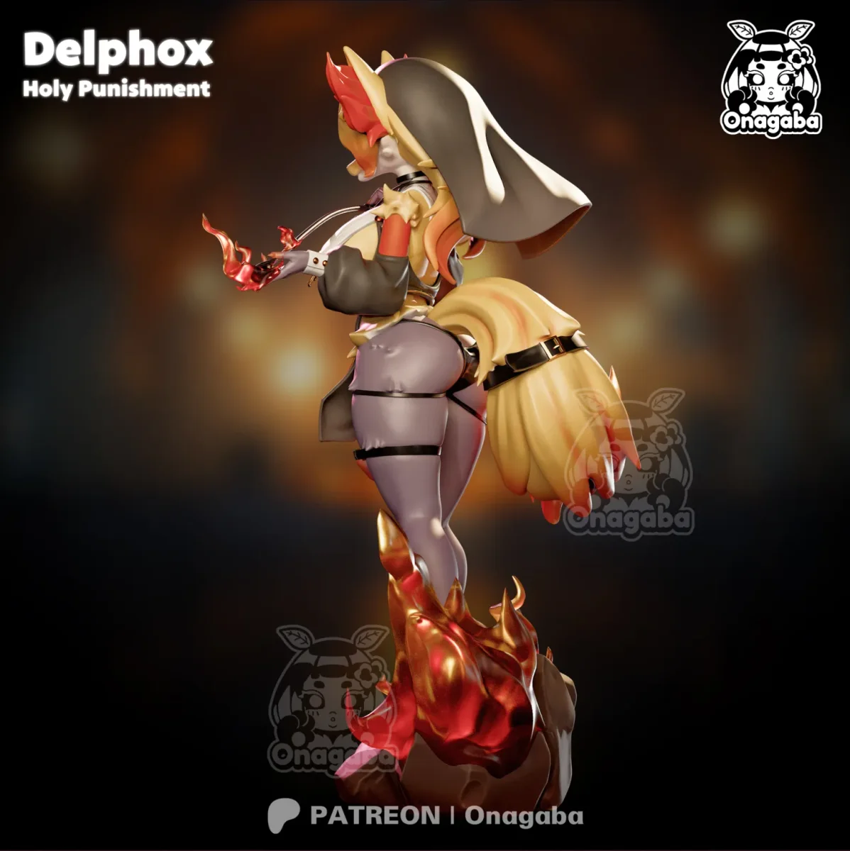 Delphox Holy Punishment | Fan Art | 3D Printed Resin Model Garage Kit | *Un-Painted* | ONAGABA 12