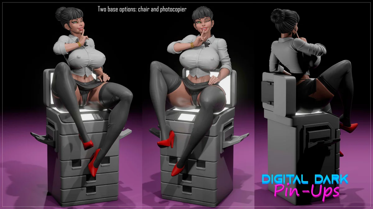 Secretary Monica | Fan Art | 3D Printed Resin Model Garage Kit | *Un-Painted* | Digital Dark 3