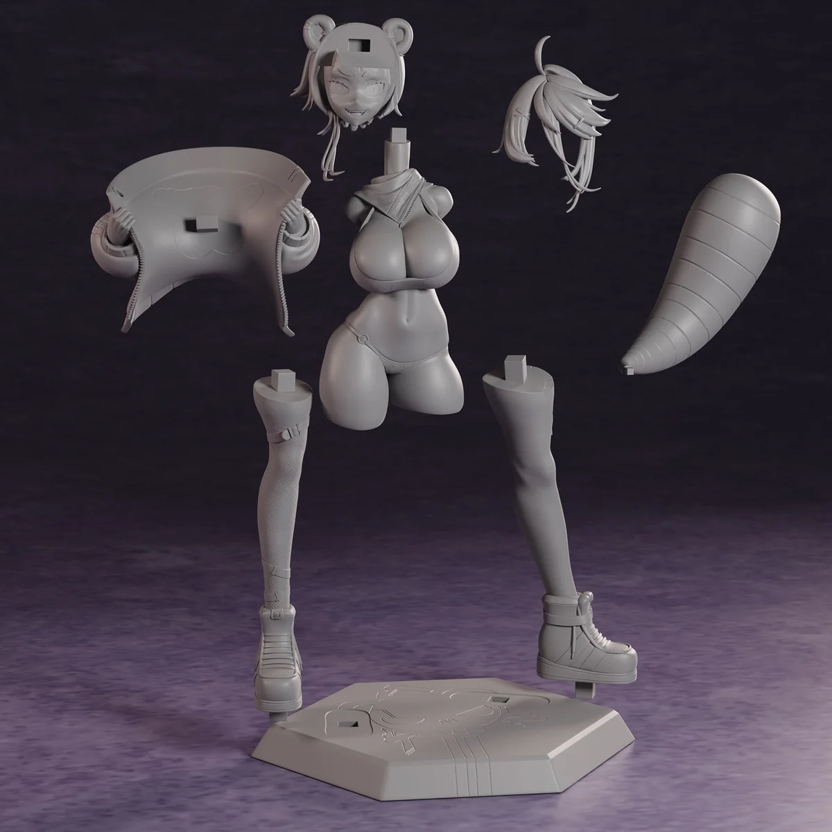 Snuffy Vtuber | Fan Art | 3D Printed Resin Model Garage Kit | *Un-Painted* | Polybits 6