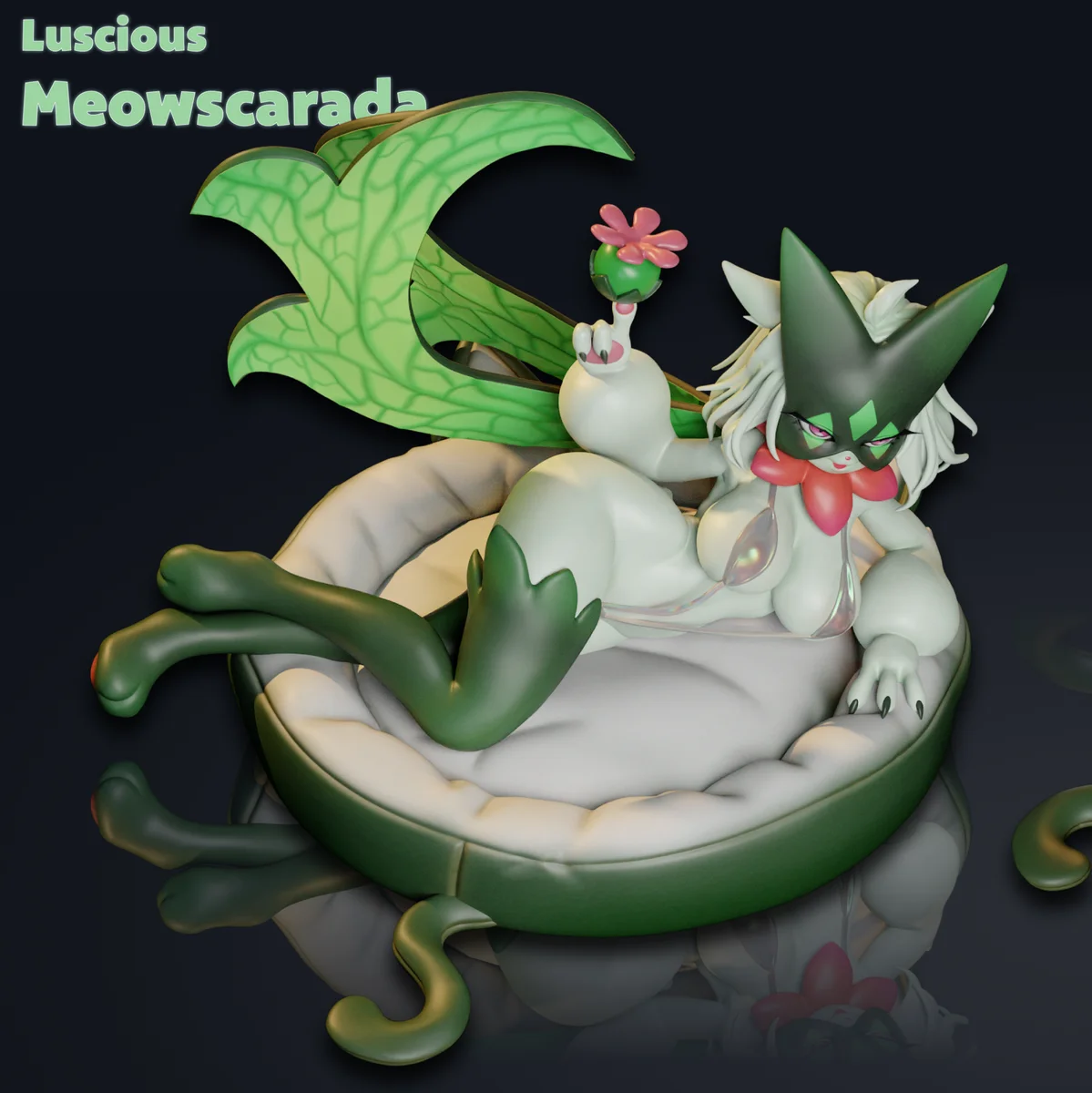Meowscarada | Fan Art | 3D Printed Resin Model Garage Kit | *Un-Painted* | ONAGABA 6