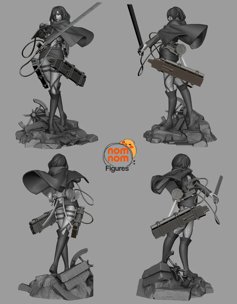 Mikasa Ackerman | Fan Art | 3D Printed Resin Model Garage Kit | *Un-Painted* | Nomnom 4