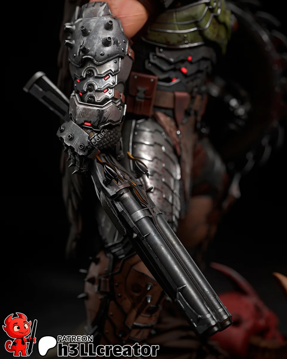 Doomguy | Fan Art | 3D Printed Resin Model Garage Kit | *Un-Painted* | H3LL Creator 8