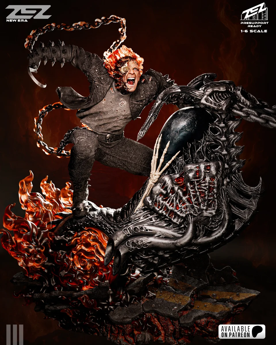 Ghost Rider | Fan Art | 3D Printed Resin Model Garage Kit | *Un-Painted* | ZEZ Studio 8