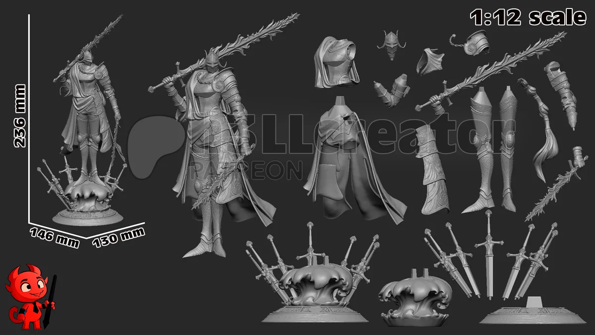 Rellana | Fan Art | 3D Printed Resin Model Garage Kit | *Un-Painted* | H3LL Creator 12
