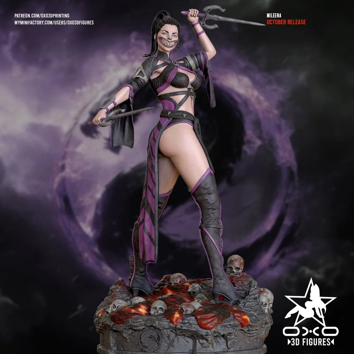 Mileena | Fan Art | 3D Printed Resin Model Garage Kit | *Un-Painted* | OXO3D 4