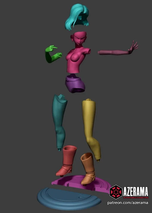 Android 18 | Fan Art | 3D Printed Resin Model Garage Kit | *Un-Painted* | Azerama 3