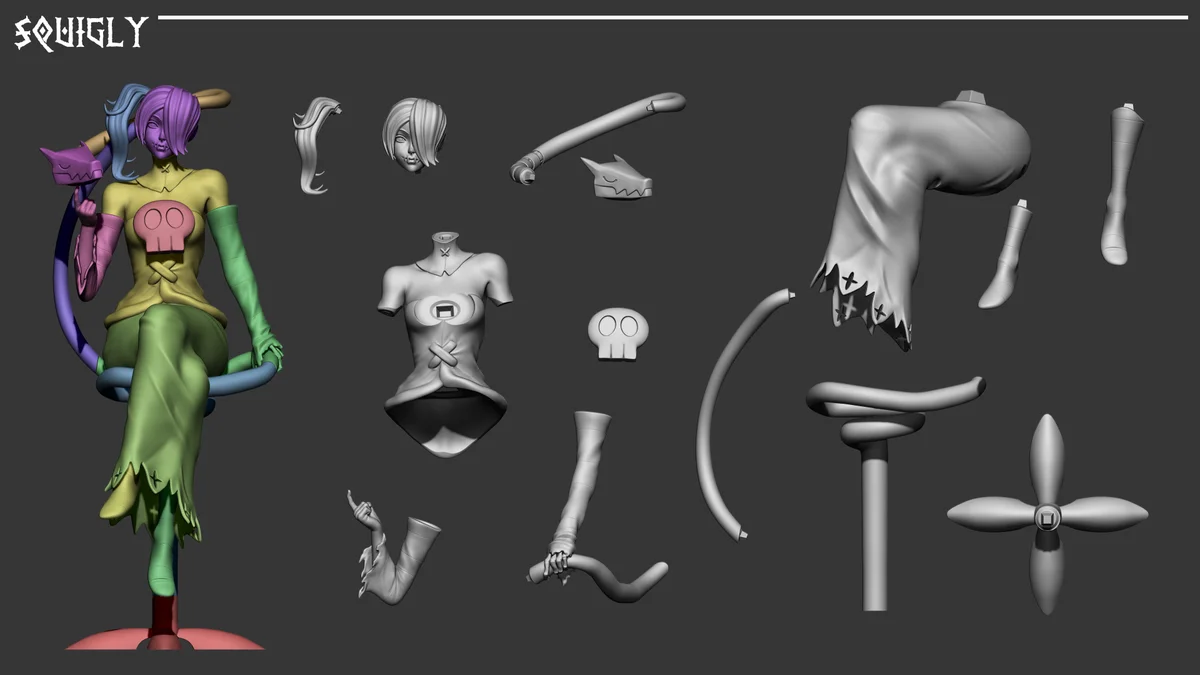 Squigly | Fan Art | 3D Printed Resin Model Garage Kit | *Un-Painted* | Inaki Sculpts 6