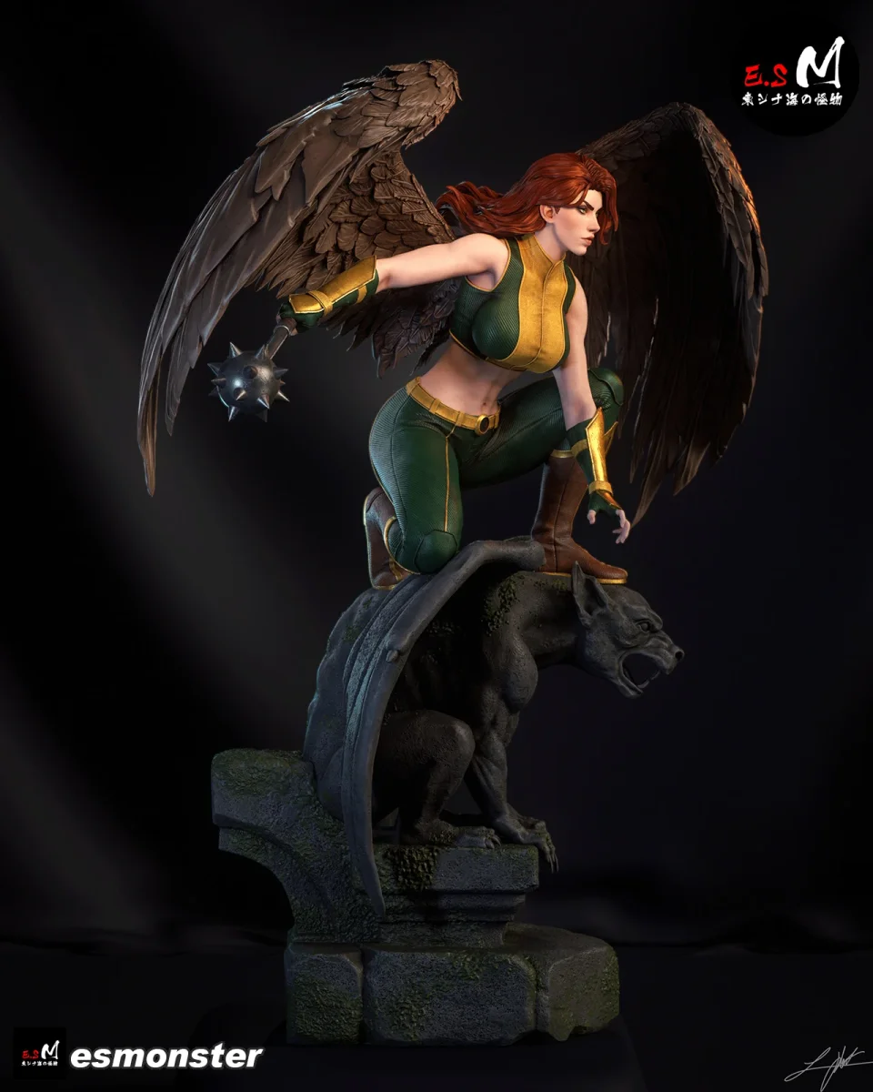 Hawk Girl | Fan Art | 3D Printed Resin Model Garage Kit | *Un-Painted* | ES Monster 4