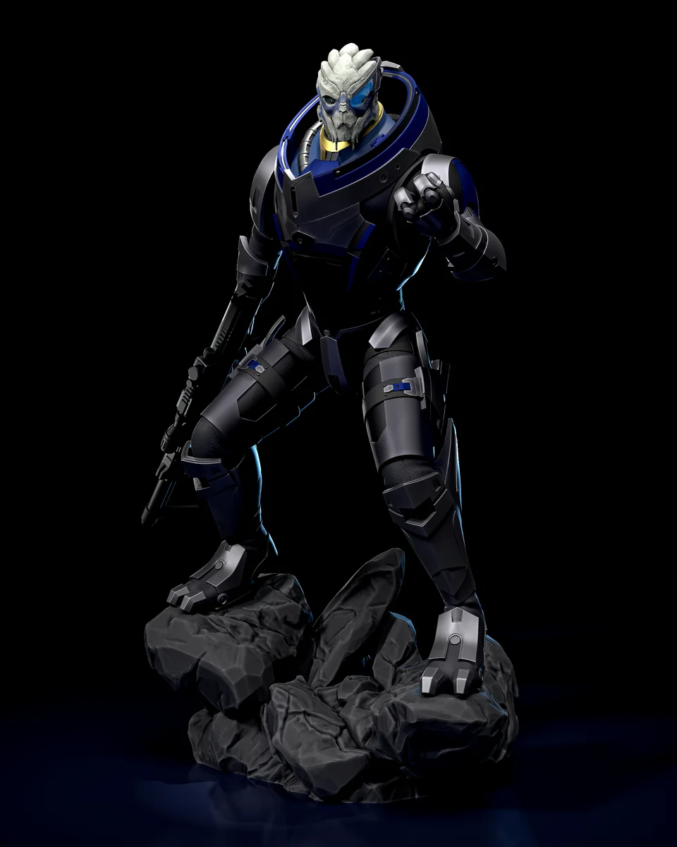 Garrus Vakarian | Fan Art | 3D Printed Resin Model Garage Kit | *Un-Painted* | H3LL Creator