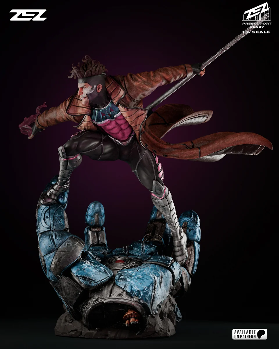 Gambit | Fan Art | 3D Printed Resin Model Garage Kit | *Un-Painted* | ZEZ Studio 8