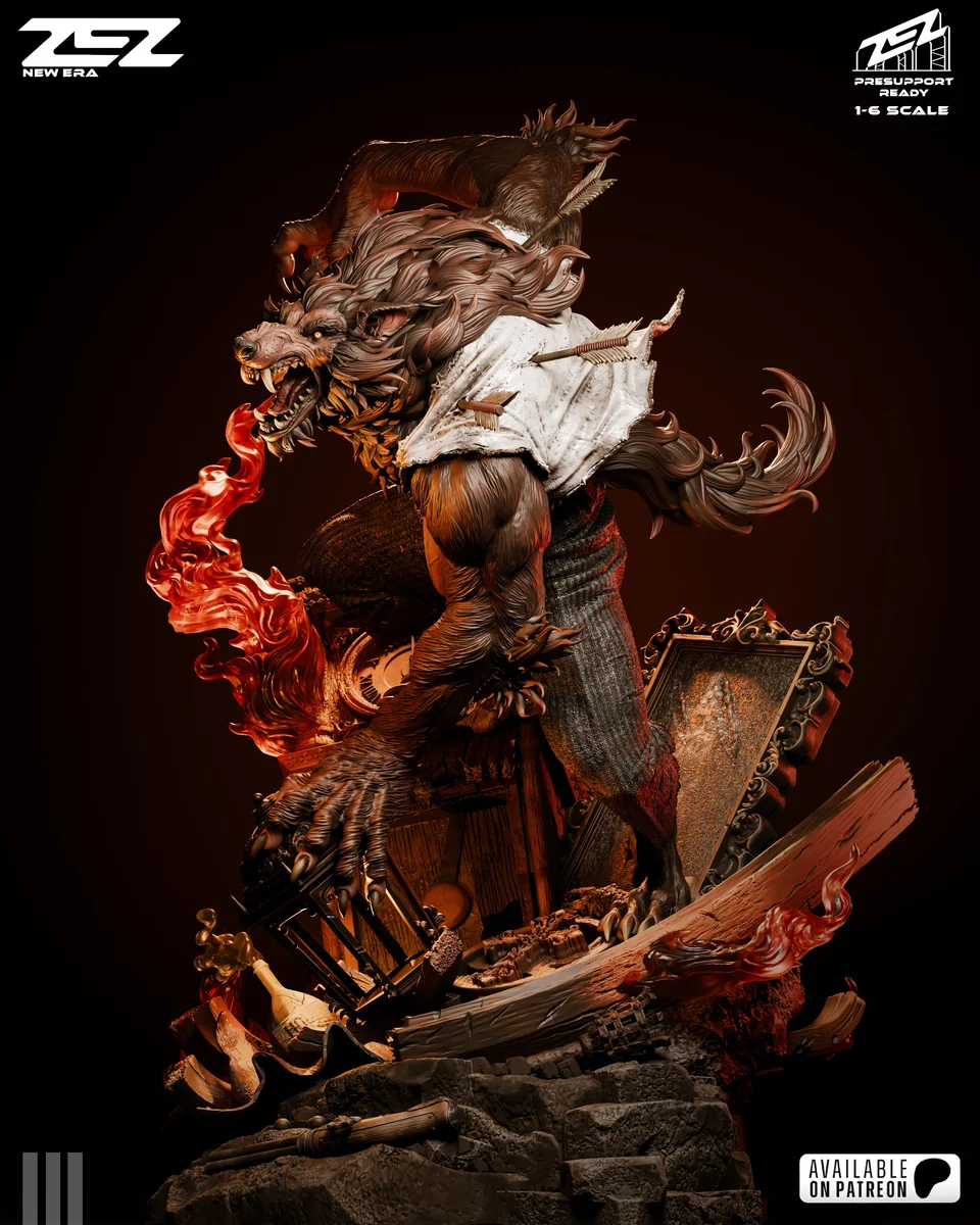Werewolf | Fan Art | 3D Printed Resin Model Garage Kit | *Un-Painted* | ZEZ Studio 6