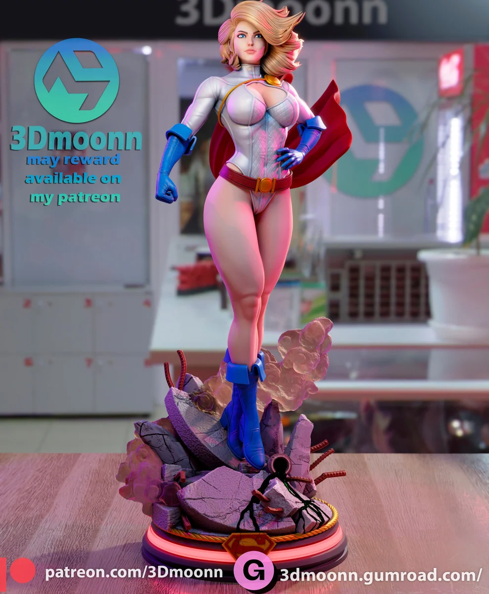 Power Girl | Fan Art | 3D Printed Resin Model Garage Kit | *Un-Painted* | 3DMoon 6