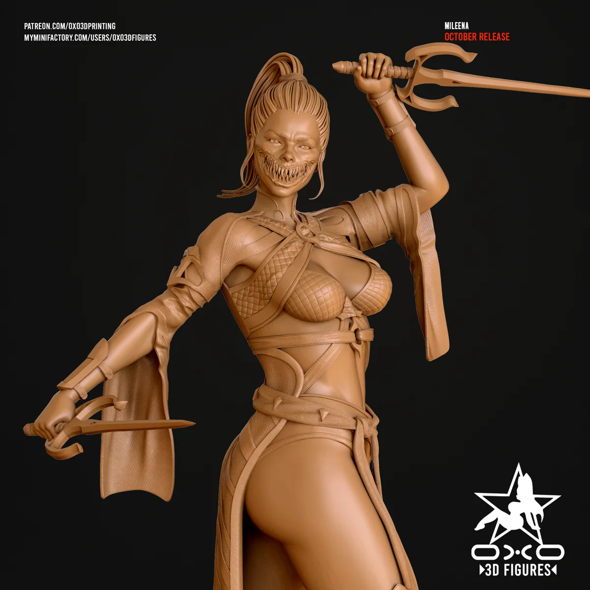 Mileena | Fan Art | 3D Printed Resin Model Garage Kit | *Un-Painted* | OXO3D 6