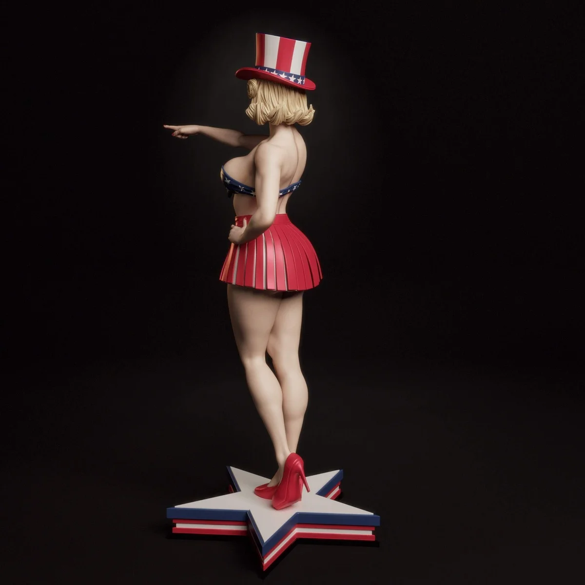 All American Bombshell | Fan Art | 3D Printed Resin Model Garage Kit | *Un-Painted* | Abe3D 8
