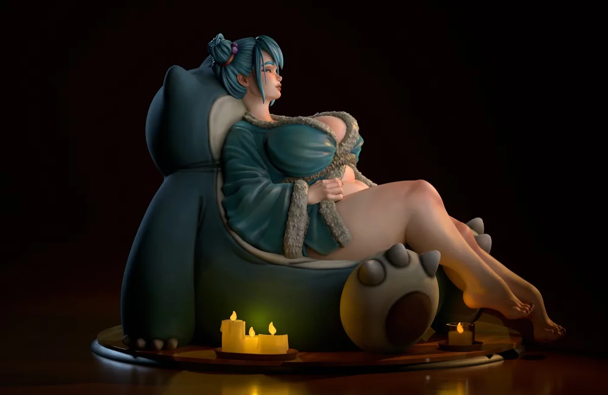 Laxy - Waifumon | Fan Art | 3D Printed Resin Model Garage Kit | *Un-Painted* | SiryllArt 3
