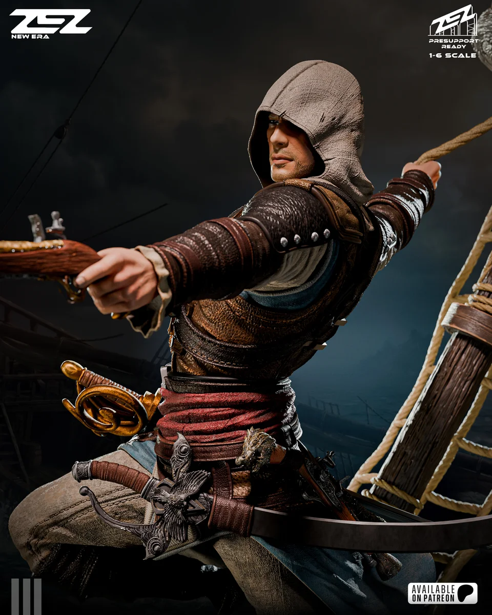 Edward Kenway | Fan Art | 3D Printed Resin Model Garage Kit | *Un-Painted* | ZEZ Studio 8