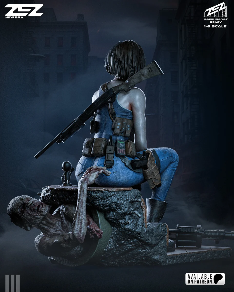 Jill Valentine | Fan Art | 3D Printed Resin Model Garage Kit | *Un-Painted* | ZEZ Studio 3