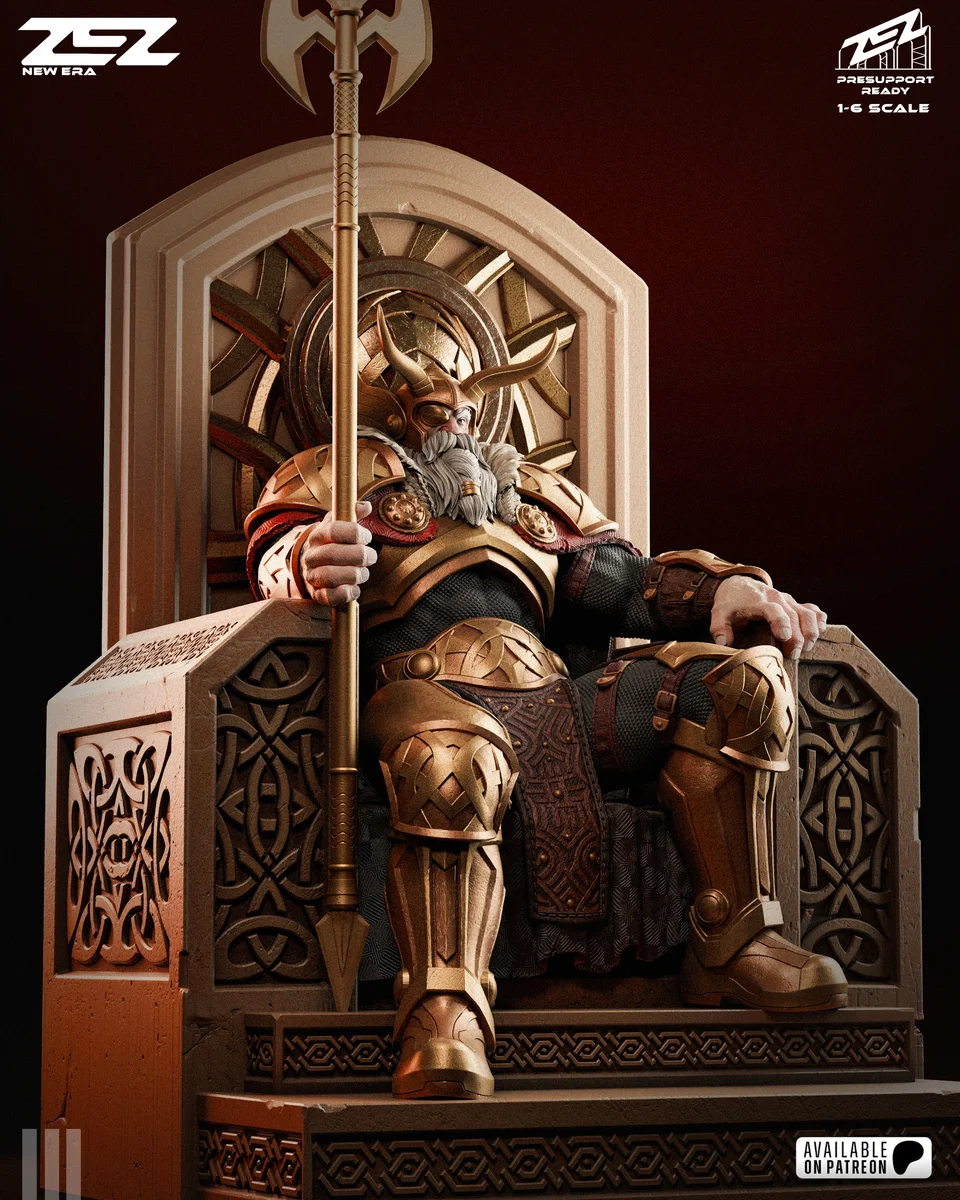 Odin Throne | Fan Art | 3D Printed Resin Model Garage Kit | *Un-Painted* | ZEZ Studio 3