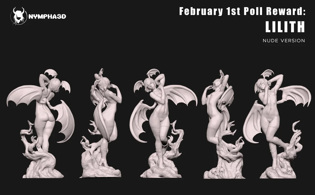 Lilith Aensland | Fan Art | 3D Printed Resin Model Garage Kit | *Un-Painted* | Nympha3D 7