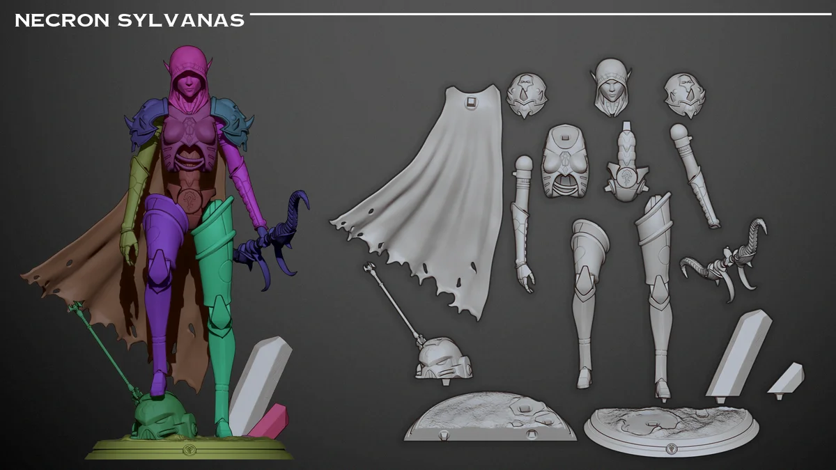 Necron Sylvanas | Fan Art | 3D Printed Resin Model Garage Kit | *Un-Painted* | Inaki Sculpts 5