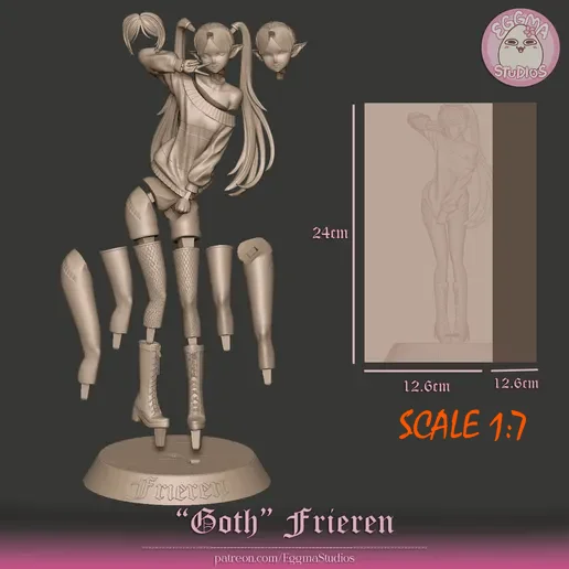 Goth Frieren | Fan Art | 3D Printed Resin Model Garage Kit | *Un-Painted* | EggmaStudios 4