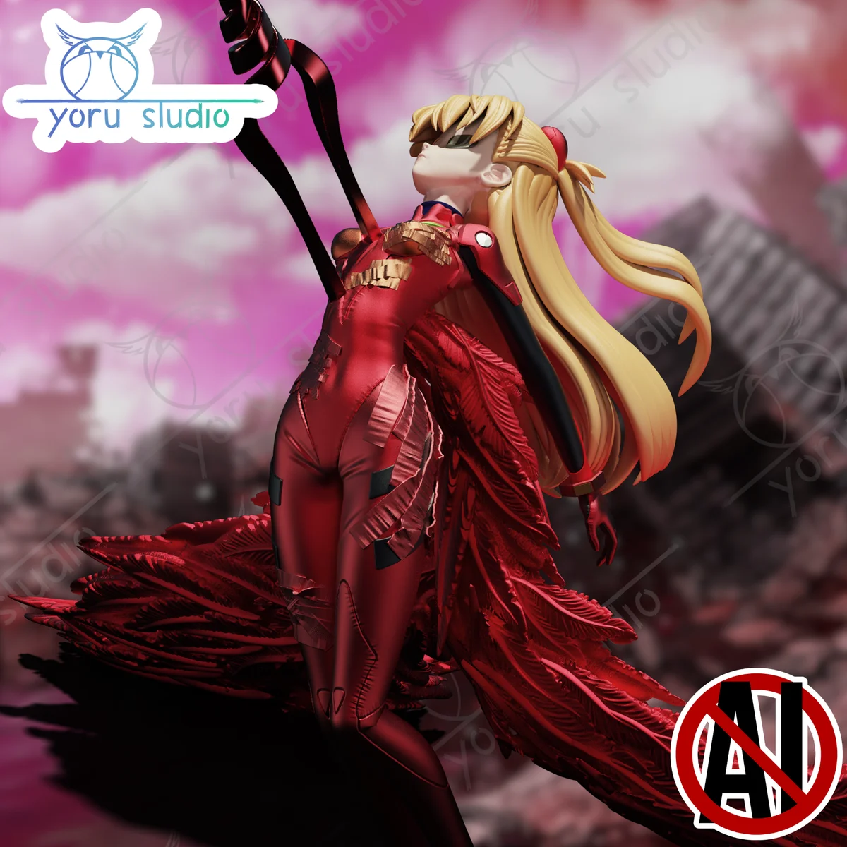 Asuka Langley Soryu | Fan Art | 3D Printed Resin Model Garage Kit | *Un-Painted* | Yoru Studio 7