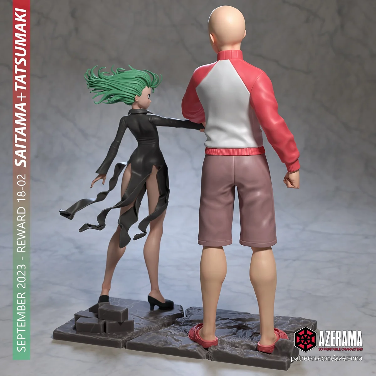 Sai + Tatsu | Fan Art | 3D Printed Resin Model Garage Kit | *Un-Painted* | Azerama 2