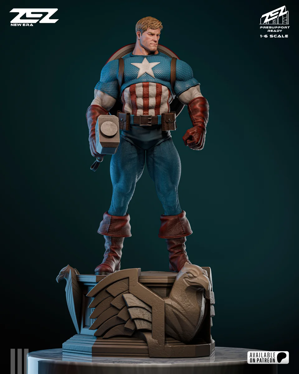 Captain America Museum | Fan Art | 3D Printed Resin Model Garage Kit | *Un-Painted* | ZEZ Studio 9