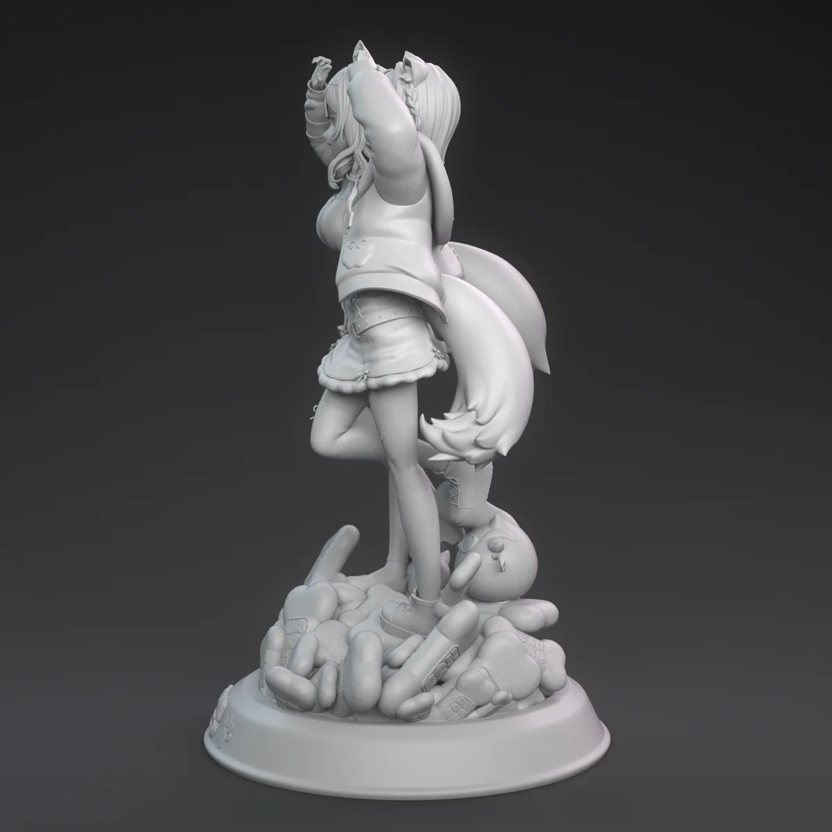 Fuwamoco | Fan Art | 3D Printed Resin Model Garage Kit | *Un-Painted* | Inari Figure 9