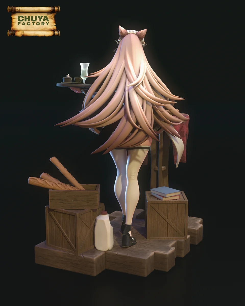 Maid Rapi | Fan Art | 3D Printed Resin Model Garage Kit | *Un-Painted* | Chuya Factory 9