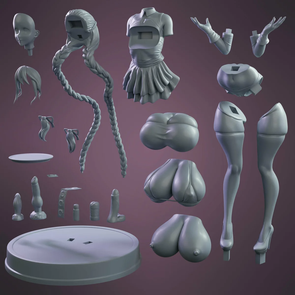 Maid Girl | Fan Art | 3D Printed Resin Model Garage Kit | *Un-Painted* | KiTNo 4