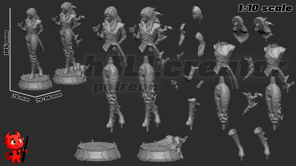 Alicia | Fan Art | 3D Printed Resin Model Garage Kit | *Un-Painted* | H3LL Creator 21