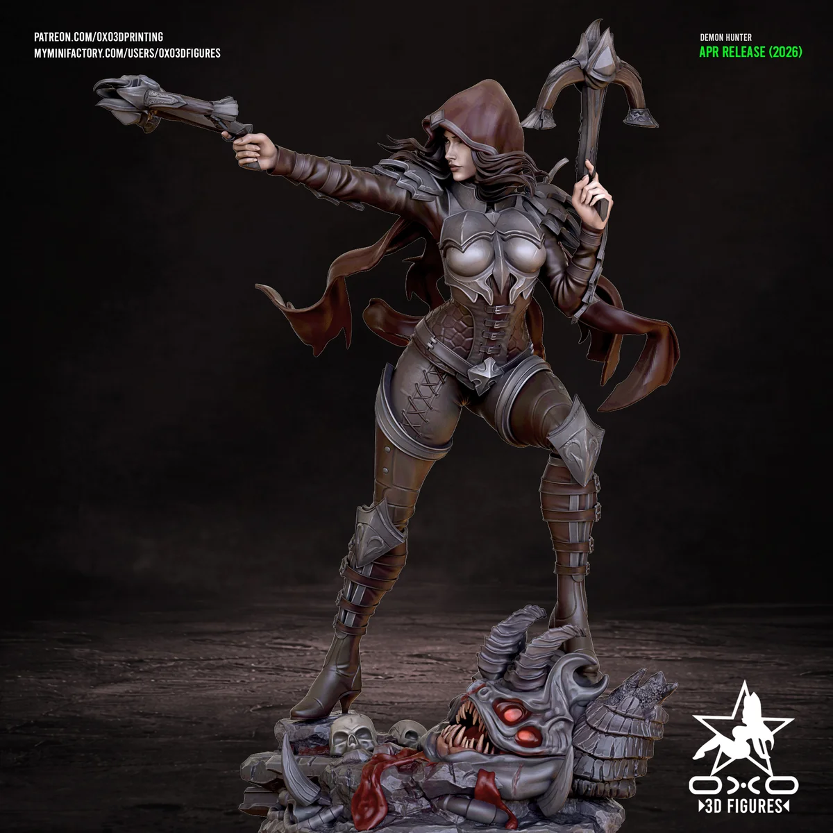 Demon Hunter | Fan Art | 3D Printed Resin Model Garage Kit | *Un-Painted* | OXO3D 3